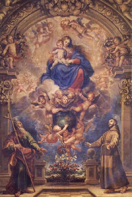 Virgin and Child with Sts.Philip and Francis, Francisco Rizi